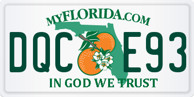 FL license plate DQCE93