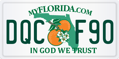 FL license plate DQCF90