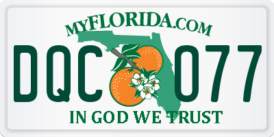 FL license plate DQCO77