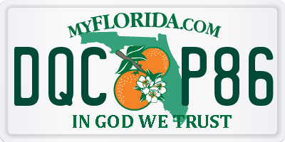 FL license plate DQCP86