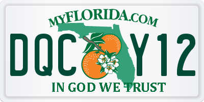 FL license plate DQCY12