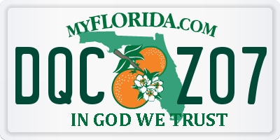 FL license plate DQCZ07