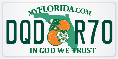 FL license plate DQDR70