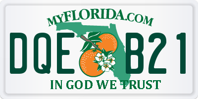 FL license plate DQEB21