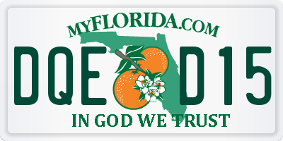 FL license plate DQED15