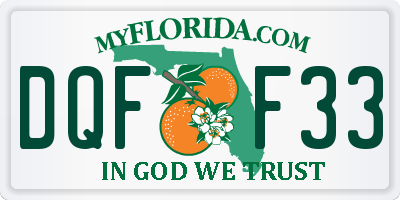 FL license plate DQFF33