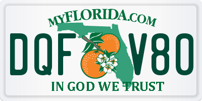 FL license plate DQFV80