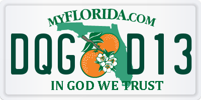 FL license plate DQGD13