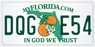 FL license plate DQGE54