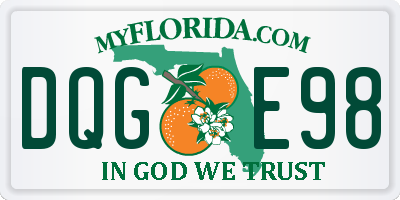 FL license plate DQGE98
