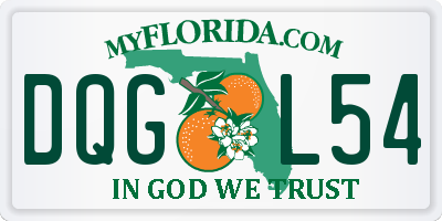 FL license plate DQGL54