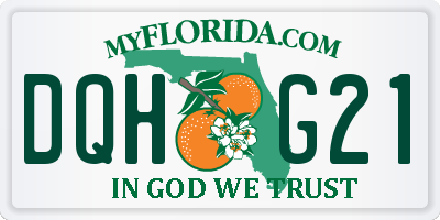 FL license plate DQHG21