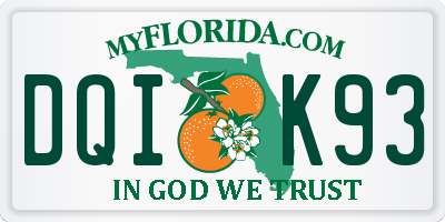 FL license plate DQIK93