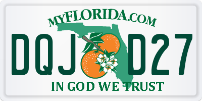 FL license plate DQJD27