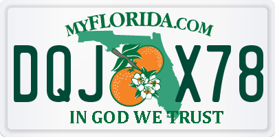 FL license plate DQJX78