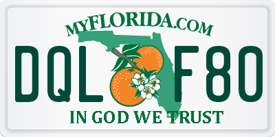 FL license plate DQLF80