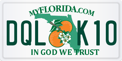 FL license plate DQLK10