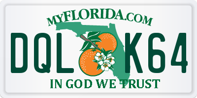 FL license plate DQLK64