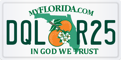 FL license plate DQLR25