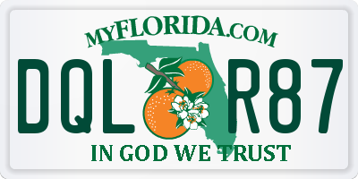 FL license plate DQLR87