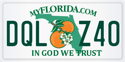 FL license plate DQLZ40