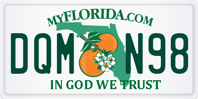 FL license plate DQMN98