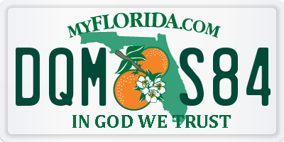 FL license plate DQMS84