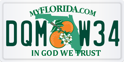 FL license plate DQMW34
