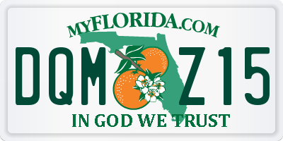 FL license plate DQMZ15