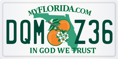 FL license plate DQMZ36