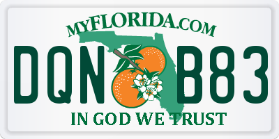 FL license plate DQNB83