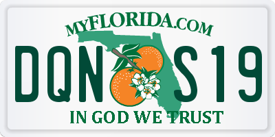 FL license plate DQNS19