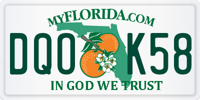 FL license plate DQOK58