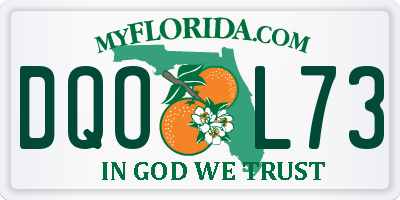 FL license plate DQOL73