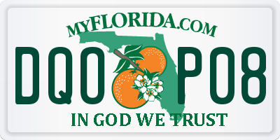 FL license plate DQOP08