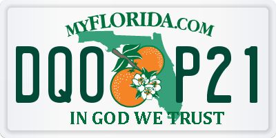 FL license plate DQOP21