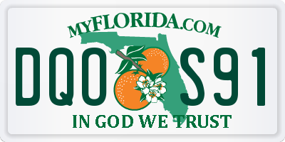 FL license plate DQOS91