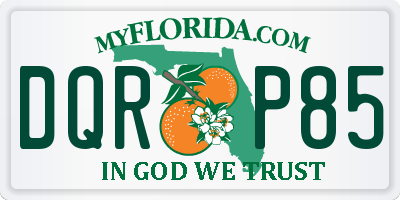 FL license plate DQRP85