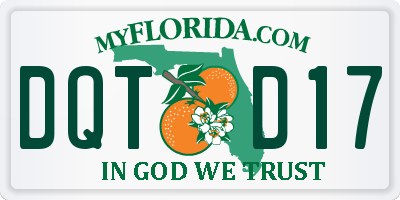 FL license plate DQTD17