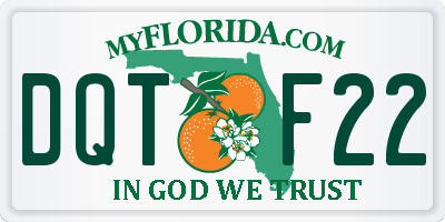 FL license plate DQTF22