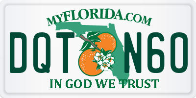 FL license plate DQTN60