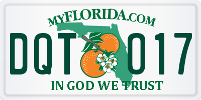 FL license plate DQTO17