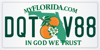 FL license plate DQTV88