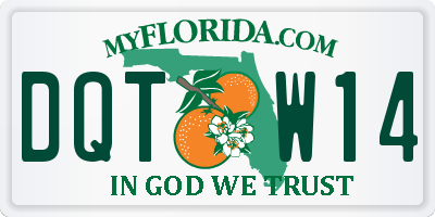 FL license plate DQTW14