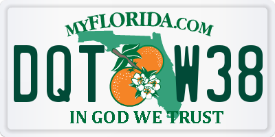 FL license plate DQTW38