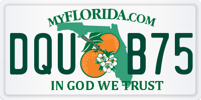 FL license plate DQUB75
