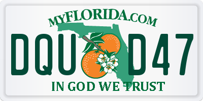 FL license plate DQUD47