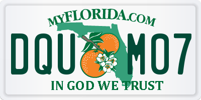 FL license plate DQUM07
