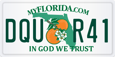 FL license plate DQUR41
