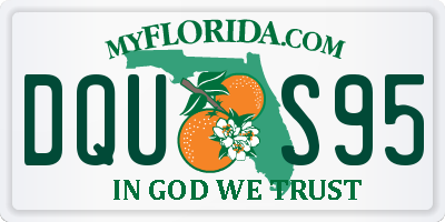 FL license plate DQUS95